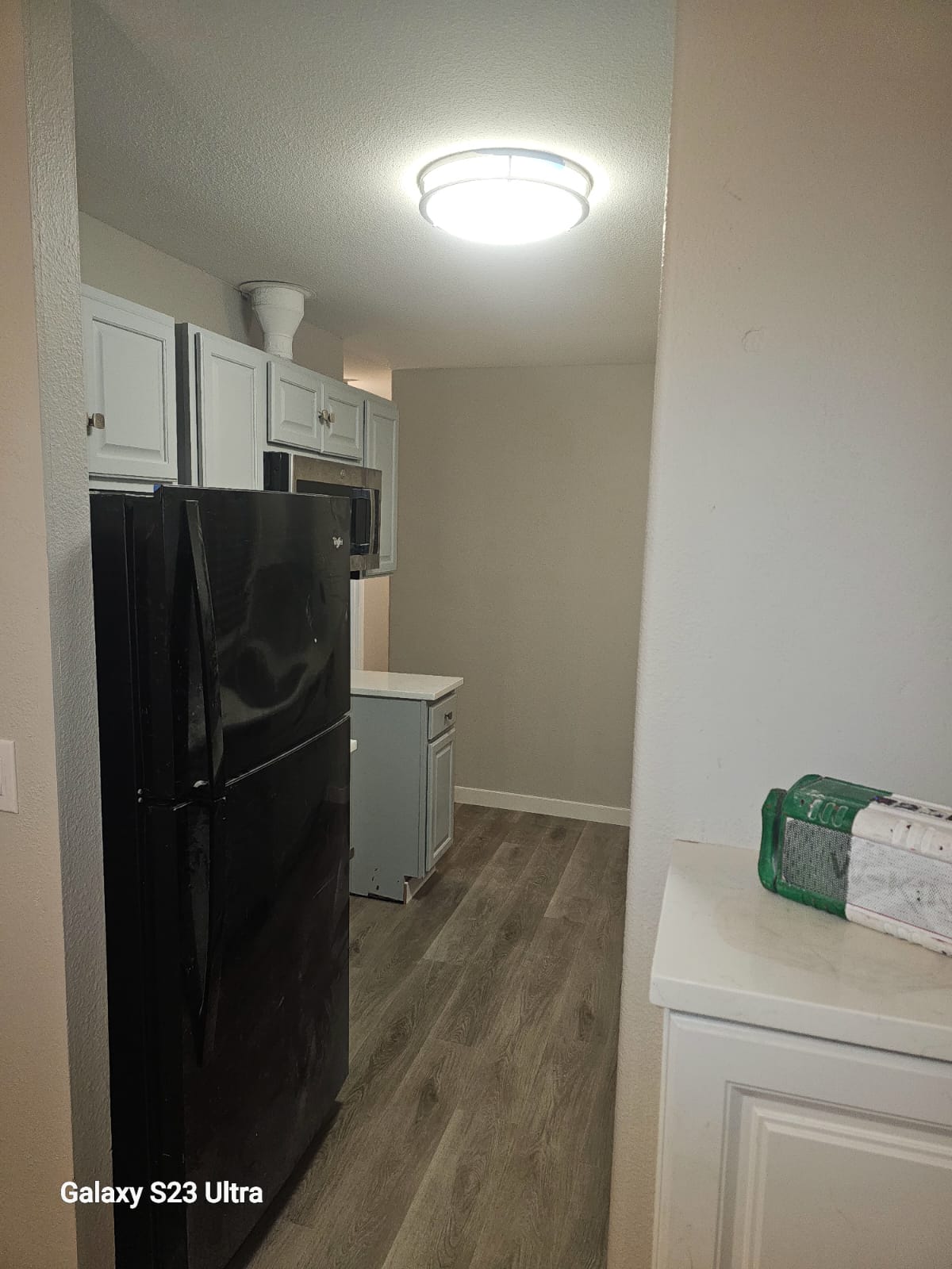 Panoramic view of the entire remodeled kitchen