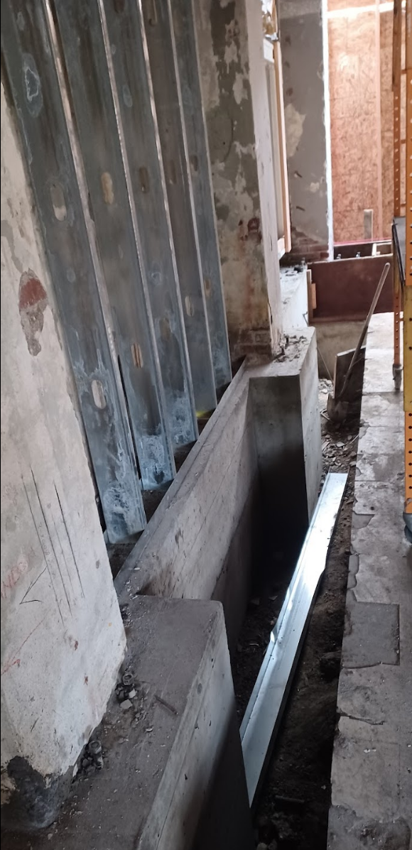 Foundation repair work in progress